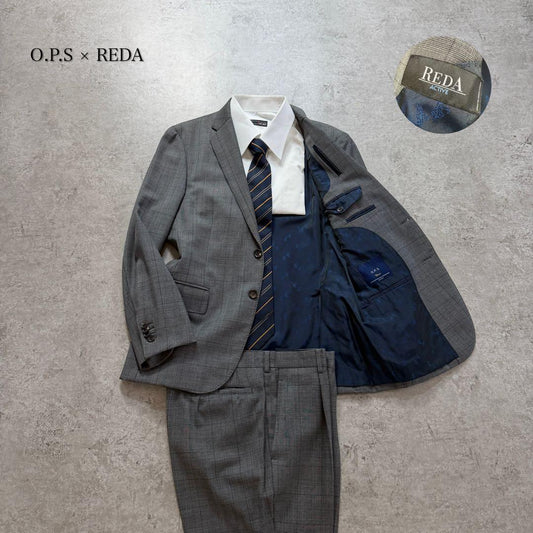 Men's Vintage Setup Suit, Full Pattern Lining, Luxury, Equivalent to REDA M