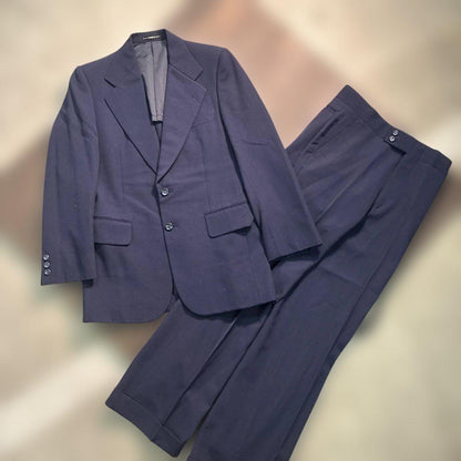 7LA1 Setup Suit Top and Bottom Set Navy Plain Men's Classic Old Clothes