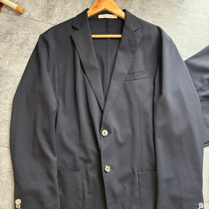 Good Condition Kamakura Shirt Navy Setup Made in Italy Suit XL Stretch