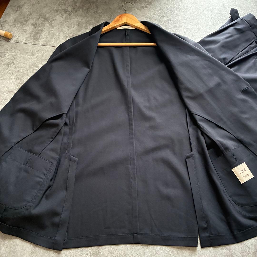 Good Condition Kamakura Shirt Navy Setup Made in Italy Suit XL Stretch
