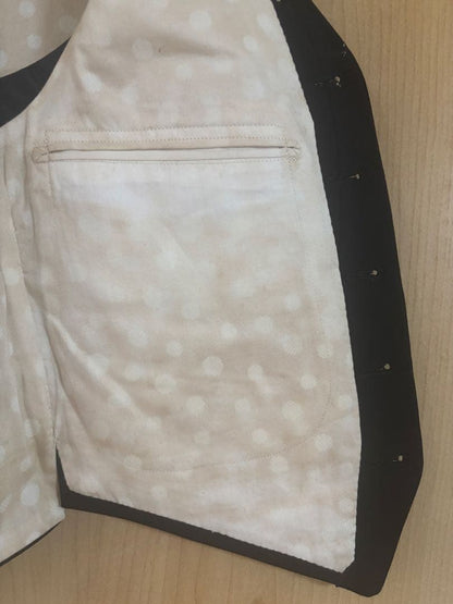 ⁠[Rare Vintage] Suit Vest, Needle Buckle, 5 Covered Buttons, Gilet, Black⁠