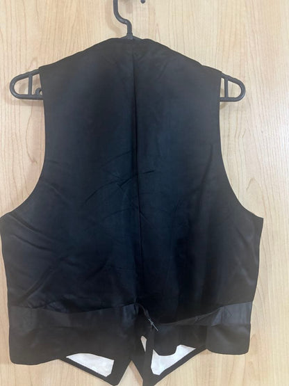 ⁠[Rare Vintage] Suit Vest, Needle Buckle, 5 Covered Buttons, Gilet, Black⁠