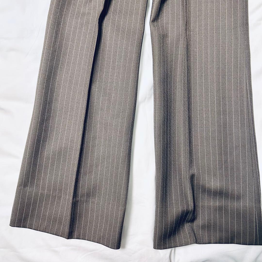 [Vintage] Three-piece setup single suit brown stripe L, M