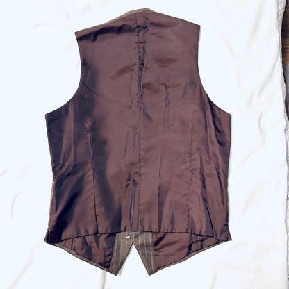 [Vintage] Three-piece setup single suit brown stripe L, M