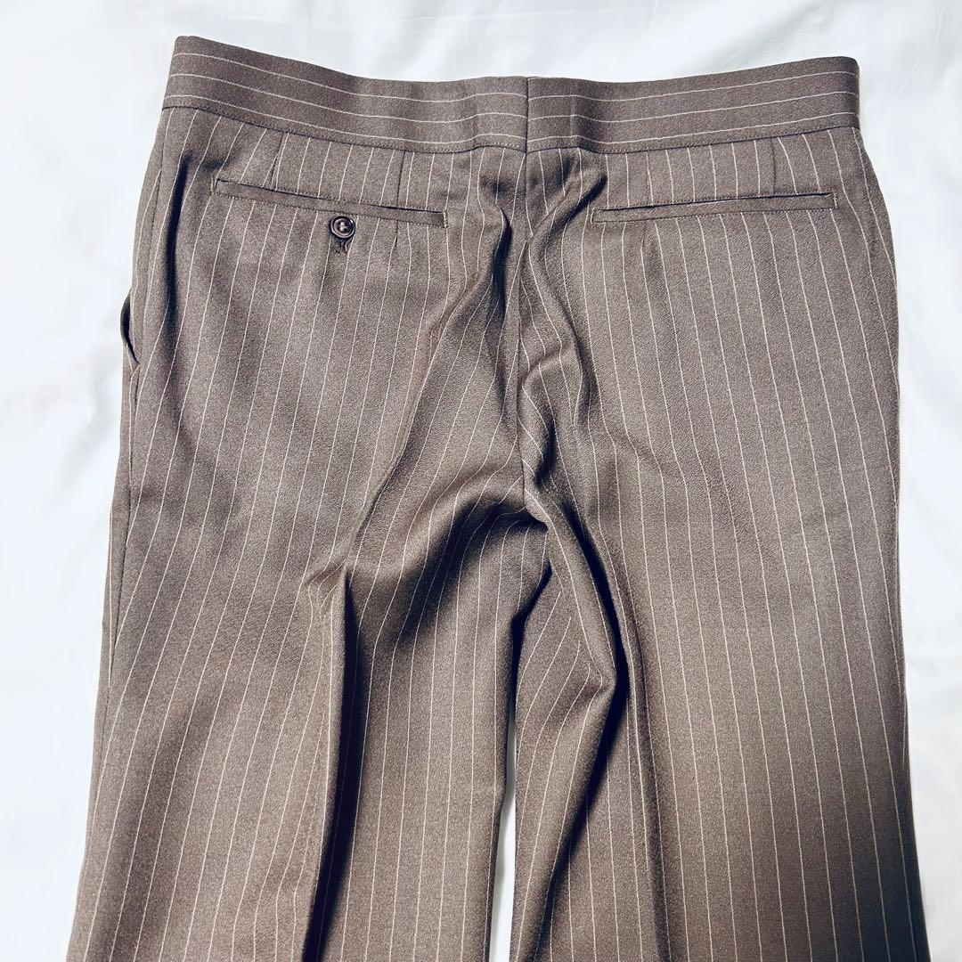 [Vintage] Three-piece setup single suit brown stripe L, M