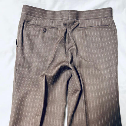 [Vintage] Three-piece setup single suit brown stripe L, M