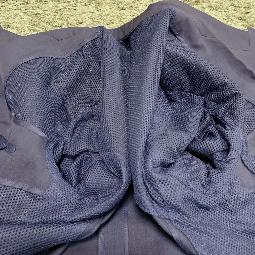 Vintage Mixed Navy Blue Summer Suit Setup Mesh Linen Double