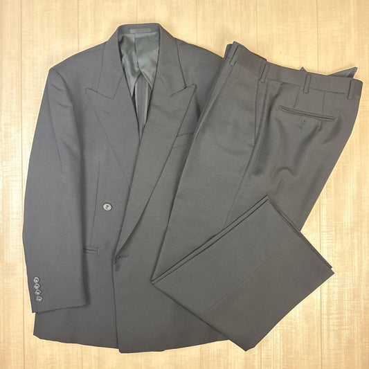 Good Condition Burberry's 90s Vintage Suit Double Black AB5 M Equivalent Black