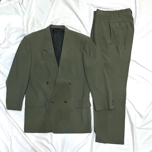vintage green color double set up suit