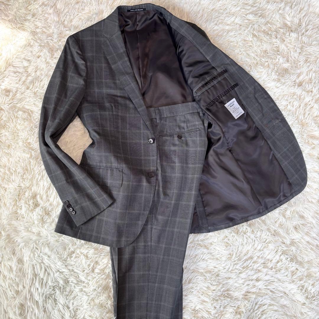 [GLR × LANEROSSI] Business Suit Setup Plaid Pattern Gray M