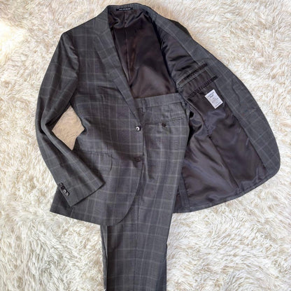 [GLR × LANEROSSI] Business Suit Setup Plaid Pattern Gray M