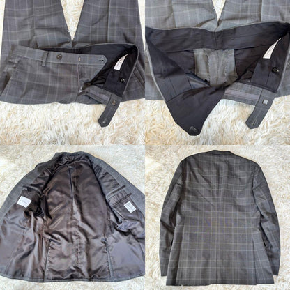 [GLR × LANEROSSI] Business Suit Setup Plaid Pattern Gray M
