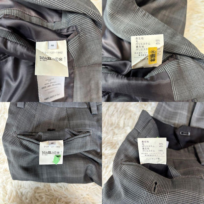 [GLR × LANEROSSI] Business Suit Setup Plaid Pattern Gray M