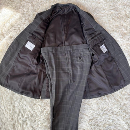 [GLR × LANEROSSI] Business Suit Setup Plaid Pattern Gray M