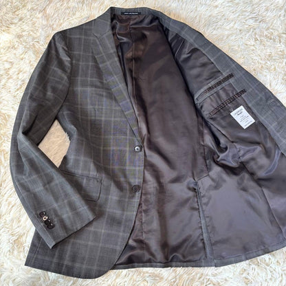 [GLR × LANEROSSI] Business Suit Setup Plaid Pattern Gray M