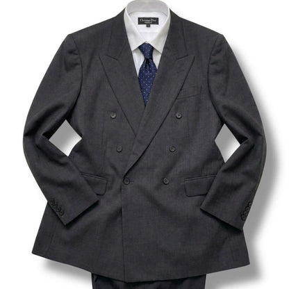 Good Condition Dior Double Suit CD Logo All Over Pattern 90s Vintage Masaki Suda L