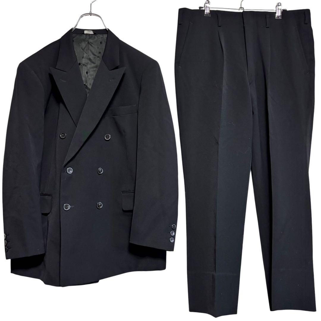 [100% Wool x Black Formal Suit] Beautiful Double Setup Mourning Clothes Formal Clothes L