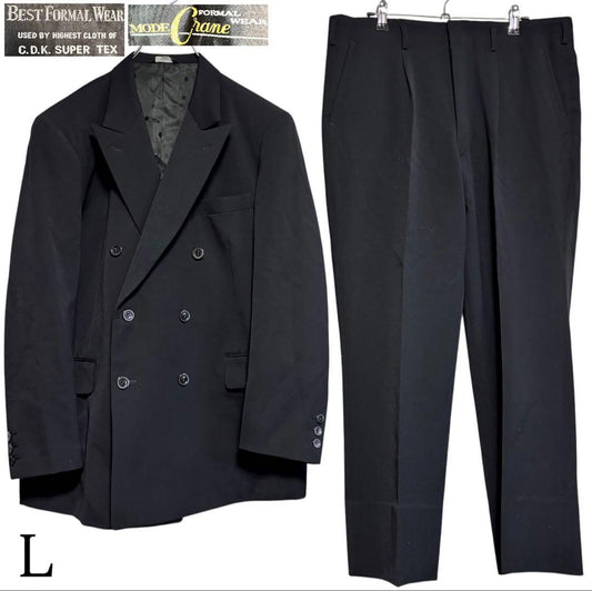 [100% Wool x Black Formal Suit] Beautiful Double Setup Mourning Clothes Formal Clothes L