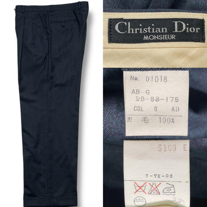 90’s Christian Dior Monsieur Suit AB6 One Tuck Navy