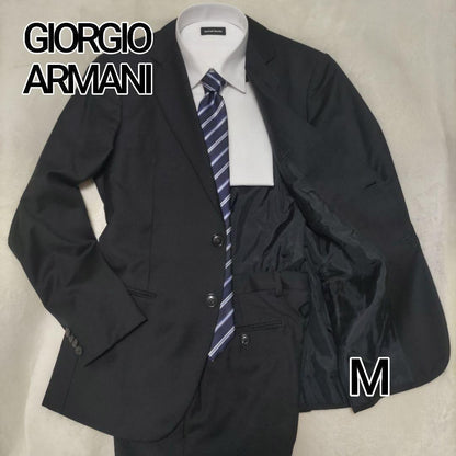 [Cleaned] Armani suit top and bottom set, black, M equivalent, suit cover included