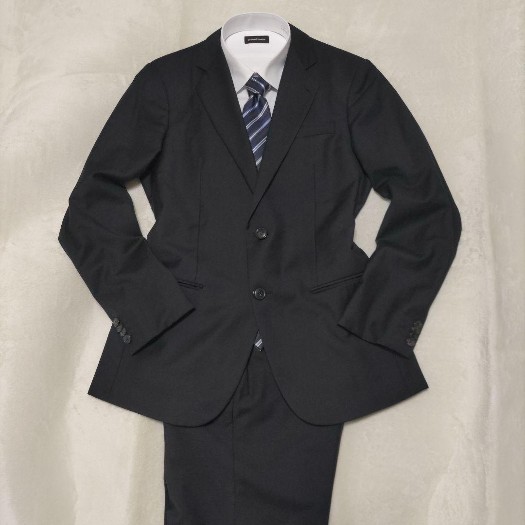 [Cleaned] Armani suit top and bottom set, black, M equivalent, suit cover included