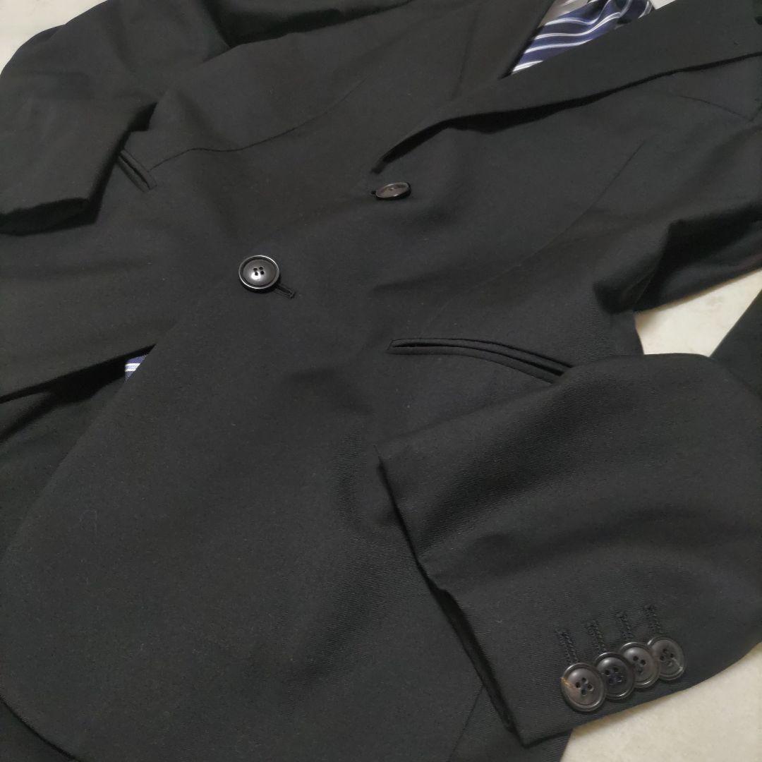[Cleaned] Armani suit top and bottom set, black, M equivalent, suit cover included