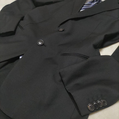 [Cleaned] Armani suit top and bottom set, black, M equivalent, suit cover included
