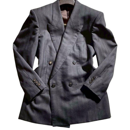 Rare Pierre Balmain double setup suit striped navy blue Masaki Suda