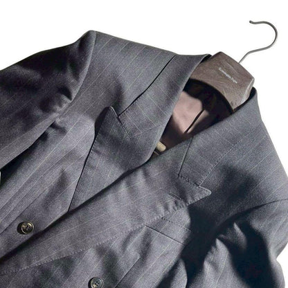 Rare Pierre Balmain double setup suit striped navy blue Masaki Suda