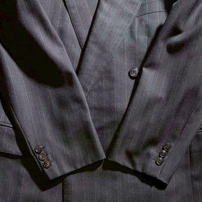 Rare Pierre Balmain double setup suit striped navy blue Masaki Suda