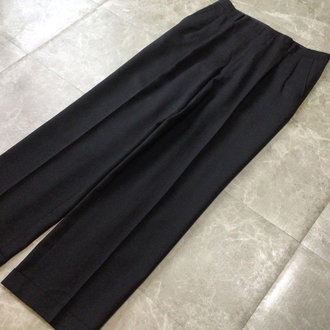 Vintage Double Breasted Suit Setup Wool Black Casual