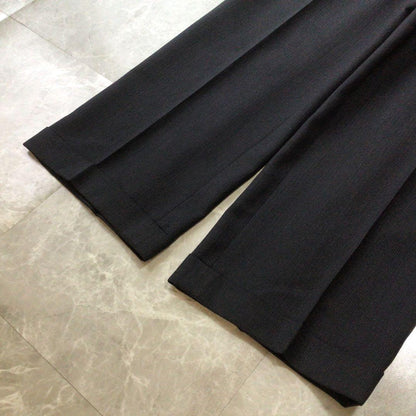 Vintage Double Breasted Suit Setup Wool Black Casual
