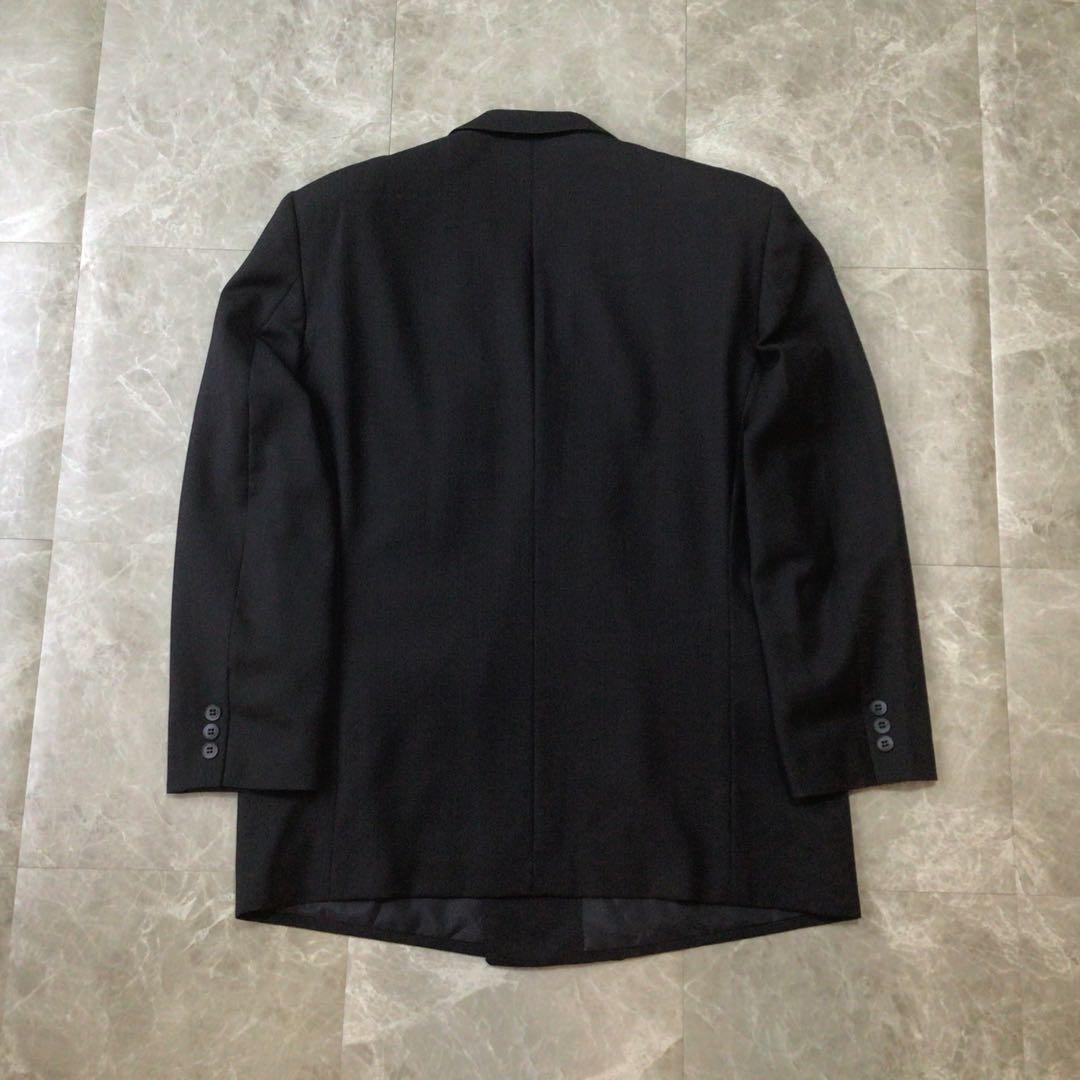 Vintage Double Breasted Suit Setup Wool Black Casual