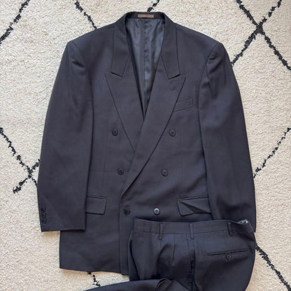 Vintage Suit Setup Double Purple Gray LL Masaki Suda