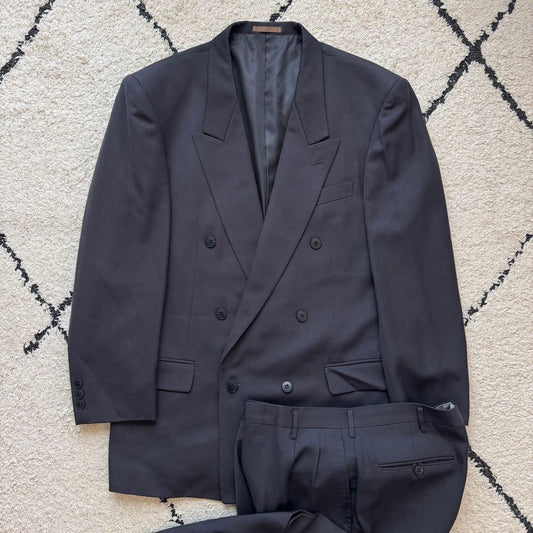 Vintage Suit Setup Double Purple Gray LL Masaki Suda