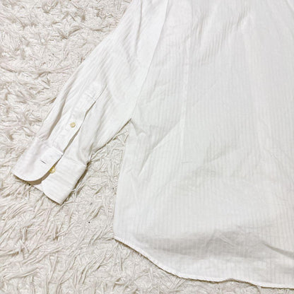 FAIR FAX [L] White shirt striped slim fit office casual
