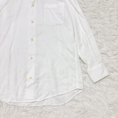 FAIR FAX [L] White shirt striped slim fit office casual