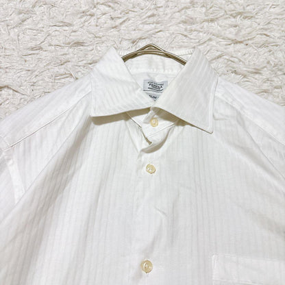 FAIR FAX [L] White shirt striped slim fit office casual