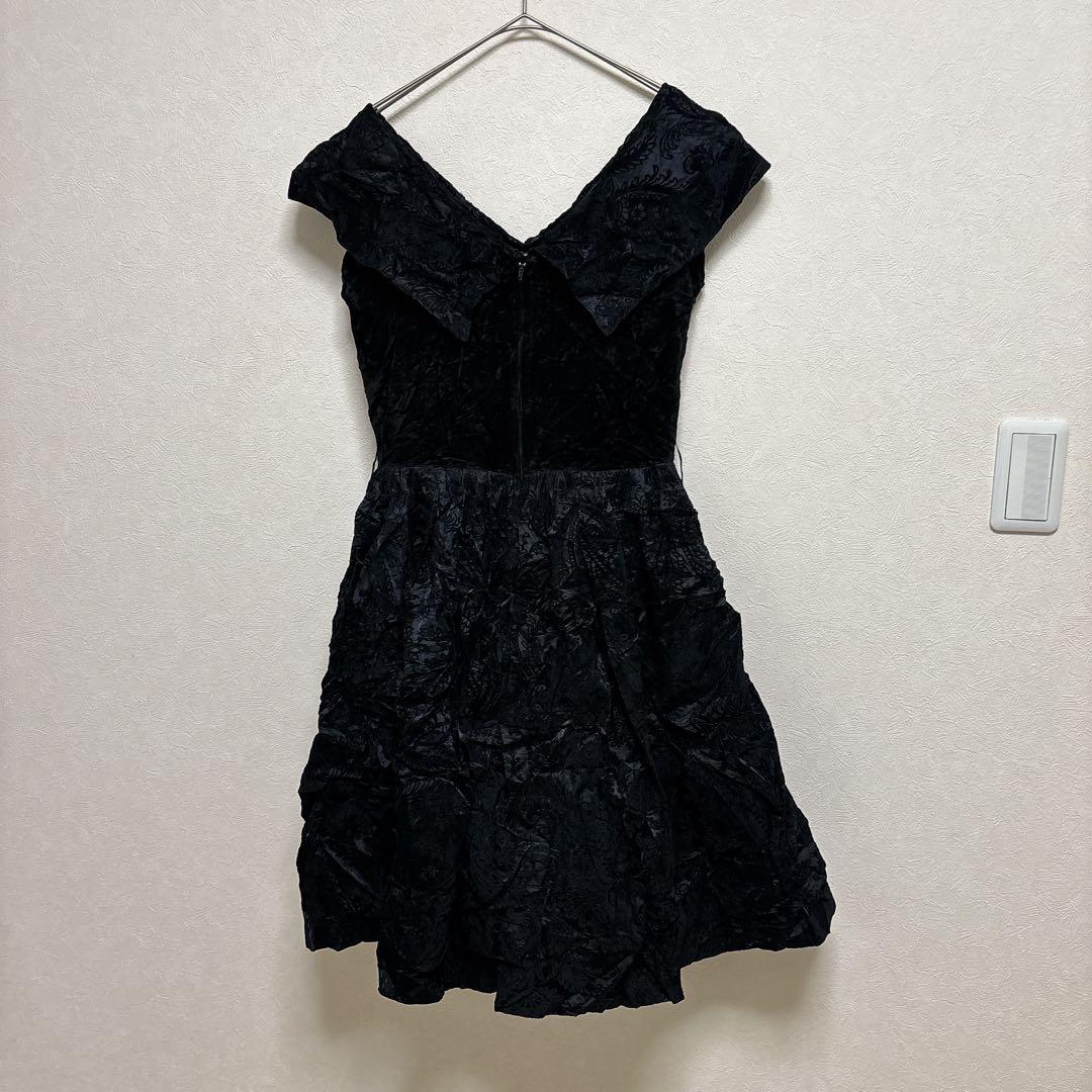 [Rare] Vintage pannier dress made in France Jacquard weave 100% acetate