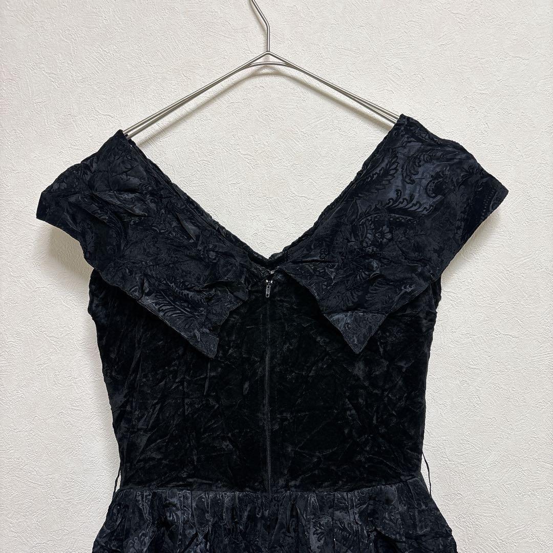 [Rare] Vintage pannier dress made in France Jacquard weave 100% acetate