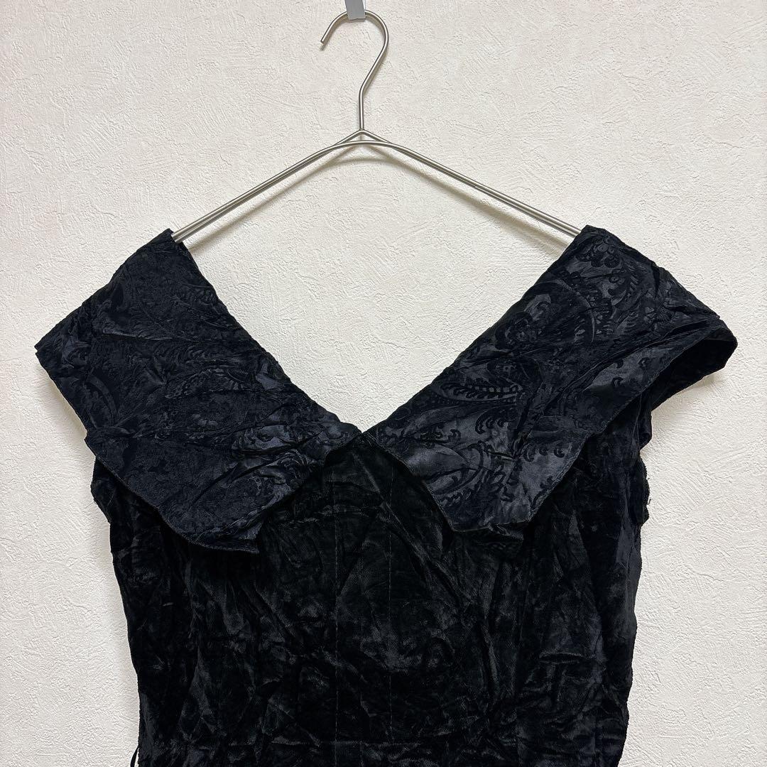 [Rare] Vintage pannier dress made in France Jacquard weave 100% acetate