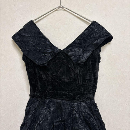 [Rare] Vintage pannier dress made in France Jacquard weave 100% acetate