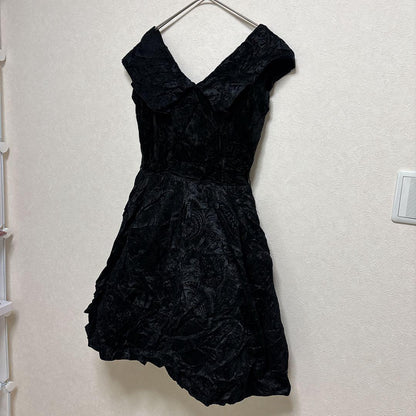 [Rare] Vintage pannier dress made in France Jacquard weave 100% acetate
