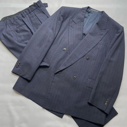 vintage double suit setup Zegna navy S Masaki Suda