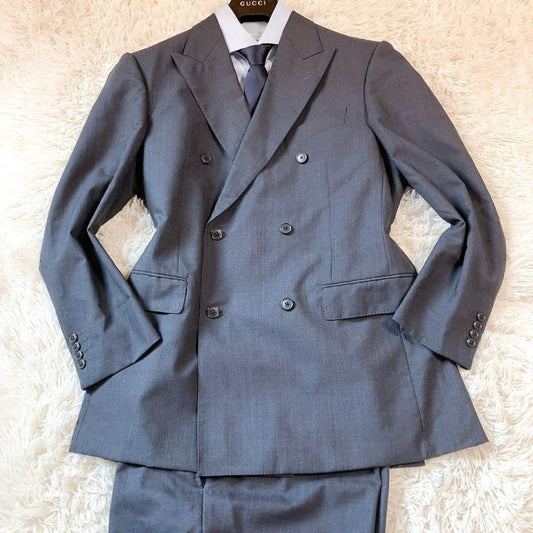 [Large size AB7] FARIANI suit double breasted navy blue vintage