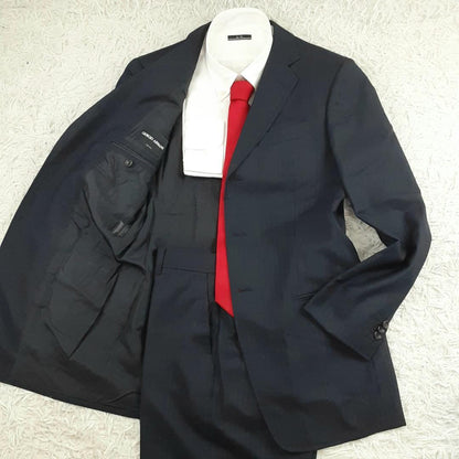 Good condition ◎Giorgio Armani suit setup navy dark blue M equivalent