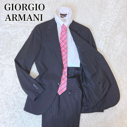 Giorgio Armani Italian Suit Setup 44 Black Stripe