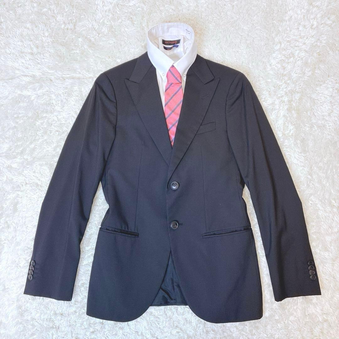 Giorgio Armani Italian Suit Setup 44 Black Stripe