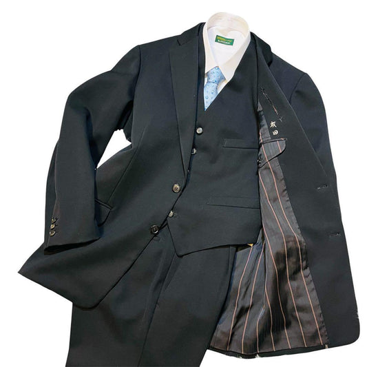 [Rare Item] Granpacoa Custom Made Suit Black S Wool 3 Piece