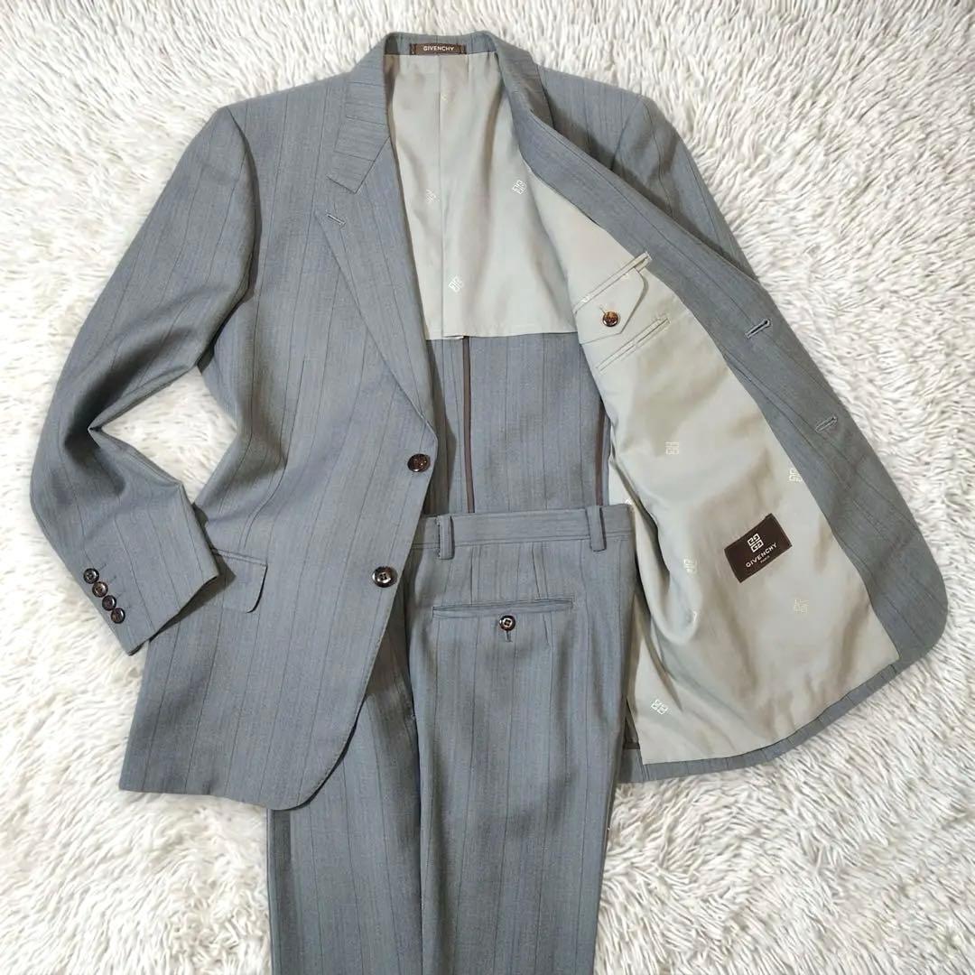 Givenchy Setup Suit Gray Tortoiseshell Button Unlined Top and Bottom Single